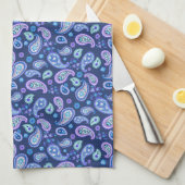 Paisley Floral Pattern - Blau Geschirrtuch (Viertel Falte)