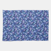 Paisley Floral Pattern - Blau Geschirrtuch (Horizontal)