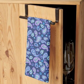 Paisley Floral Pattern - Blau Geschirrtuch
