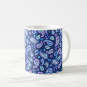 Paisley Floral Pattern - Blau Kaffeetasse (VorderseiteRechts)