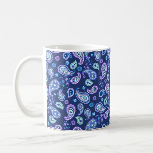Paisley Floral Pattern - Blau Kaffeetasse (Links)