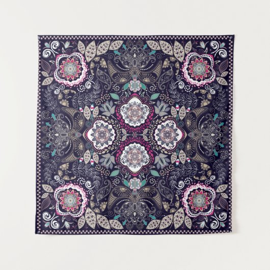 Paisley floral pattern wandteppich (Vorderseite)
