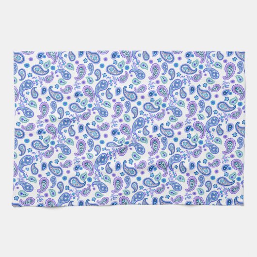 Paisley Floral Pattern - Weiß Geschirrtuch (Horizontal)