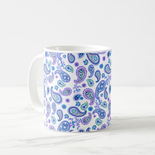 Paisley Floral Pattern - Weiß Kaffeetasse (Vorderseite Links)