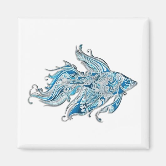 Paisley Flower Fish Magnet (Vorne)