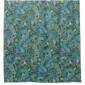 Paisley Forest Green Duschvorhang (Vorderseite)