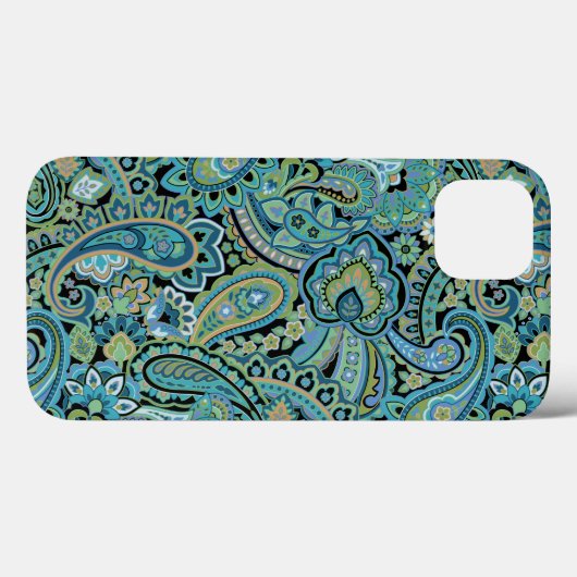 Paisley Forest Green iPhone Case (Rückseite (Horizontal))