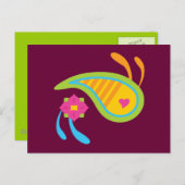 Paisley Fun Postkarte (Vorne/Hinten)