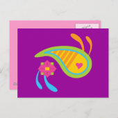 Paisley Fun Postkarte (Vorne/Hinten)