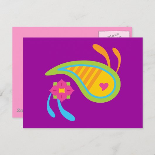 Paisley Fun Postkarte (Vorne/Hinten)