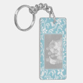 Paisley Garden Light Blue Foto Frame Schlüsselanhänger (Vorderseite links)