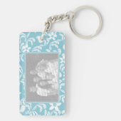 Paisley Garden Light Blue Foto Frame Schlüsselanhänger (Rückseite)