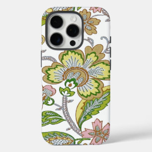 Paisley Garden Stilisierte Blumenstickerei iPhone 16 Pro Hülle