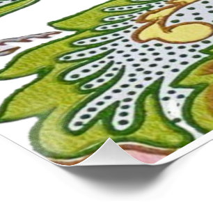 Paisley Garden Stilisierte Blumenstickerei Poster