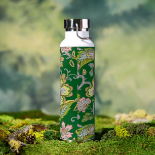Paisley-Garten-Stilisierte Blumenstickerei Trinkflasche
