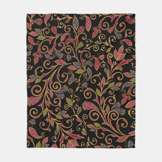 Paisley Gemüse Vintage Mischung Fleecedecke (Vorderseite)