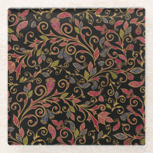 Paisley Gemüse Vintage Mischung Glasuntersetzer