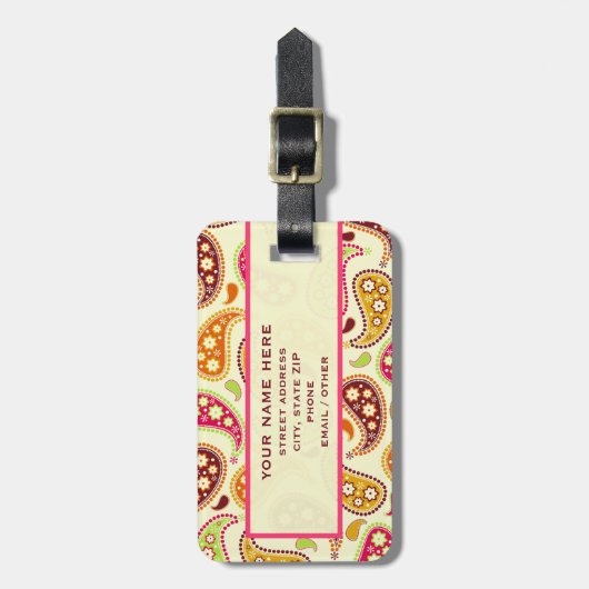 Paisley-Gepäckanhänger Gepäckanhänger (Vorderseite vertikal)