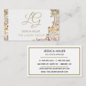 Paisley Gold Ruby Luxury Elegantes Skript Visitenkarte (Vorne/Hinten)