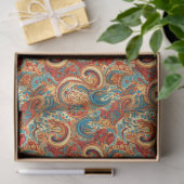 Paisley Golden Blume Abstraktes Muster 10 Seidenpapier (Geschenk)