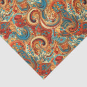 Paisley Golden Blume Abstraktes Muster 10 Seidenpapier (Ausschnitt)