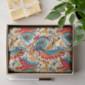 Paisley Golden Blume Abstraktes Muster 4 Seidenpapier (Geschenk)