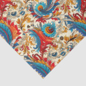 Paisley Golden Blume Abstraktes Muster 4 Seidenpapier (Ausschnitt)