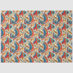 Paisley Golden Blume Abstraktes Muster 4 Seidenpapier