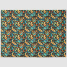 Paisley Golden Blume Abstraktes Muster 7 Seidenpapier