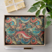 Paisley Golden Blume Abstraktes Muster 8 Seidenpapier (Geschenk)