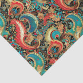 Paisley Golden Blume Abstraktes Muster 8 Seidenpapier (Ausschnitt)