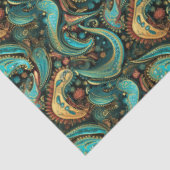 Paisley Golden Blume Abstraktes Muster 9 Seidenpapier (Ausschnitt)