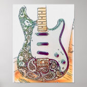 Paisley Guitar Print Poster (Vorne)