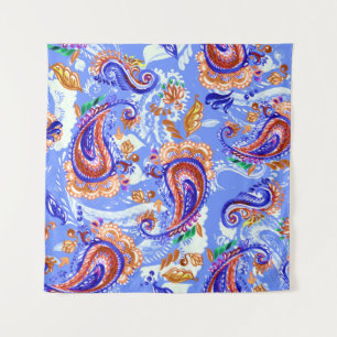 Paisley Handcraft: Watercolor Asian Background Wandteppich