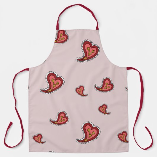 Paisley Heart All-Over Print Schürze (Vorderseite)