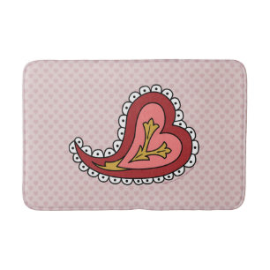 Paisley Heart Bath Mat Badematte
