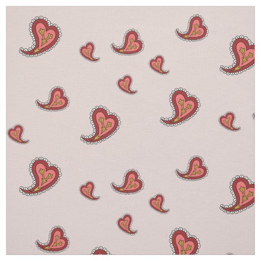 Paisley Heart Fabric Stoff (Muster)