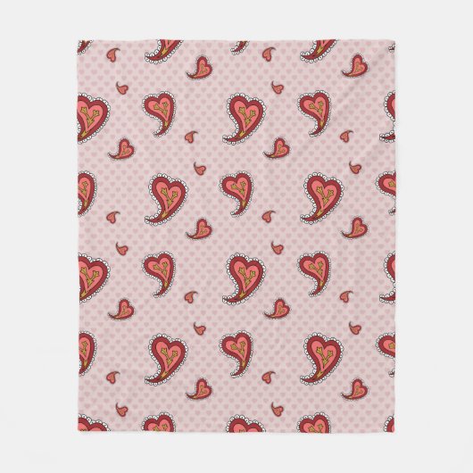 Paisley Heart Fleece Blanket (Vorderseite)