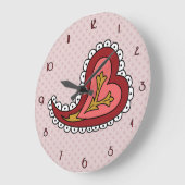 Paisley Heart Große Wanduhr (Winkel)