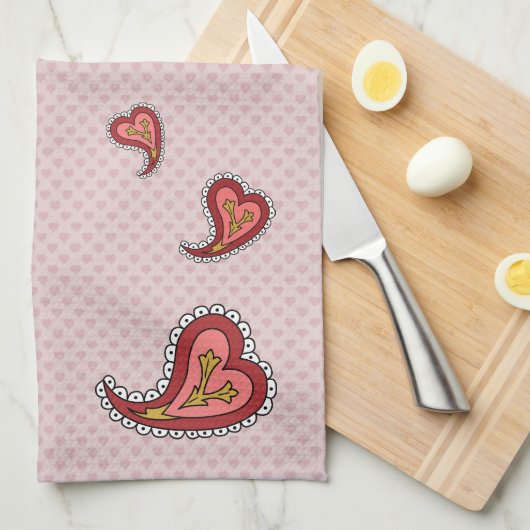 Paisley Heart Handtuch (Viertel Falte)
