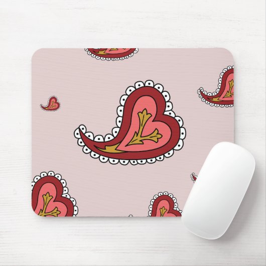 Paisley Heart Mousepad (Mit Mouse)