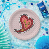 Paisley Heart Paper Plate Pappteller (Party)