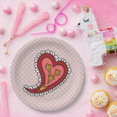 Paisley Heart Paper Plate Pappteller (Party)