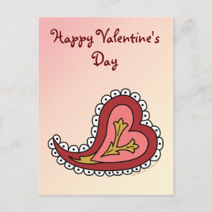 Paisley Heart Postcard Feiertagspostkarte