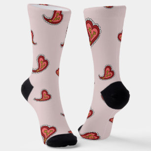 Paisley Heart Socken