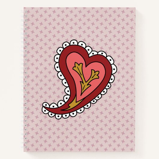 Paisley Heart Spiral Notebook Notizbuch (Vorderseite)