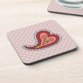 Paisley Heart Square Untersetzer (Linke Seite)