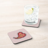 Paisley Heart Square Untersetzer (Rechte Seite)