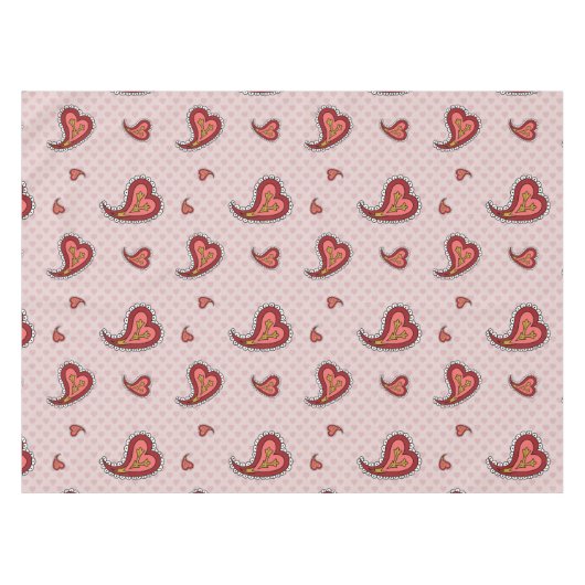 Paisley Heart Tablecloth Tischdecke (Vorderseite (Horizontal))