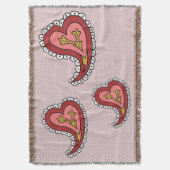 Paisley Heart Throw Blanket Decke (Vorderseite Vertikal)